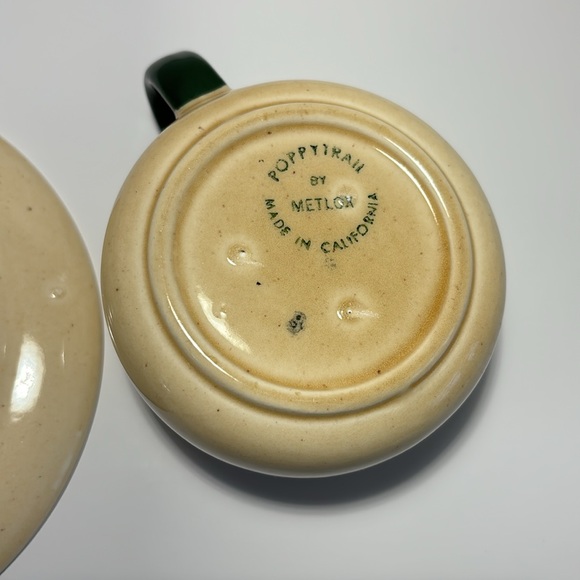 Metlox Poppytrail Flat Cup & Saucer SO 2 Homestead Provincial USA Discontinued - Picture 7 of 12